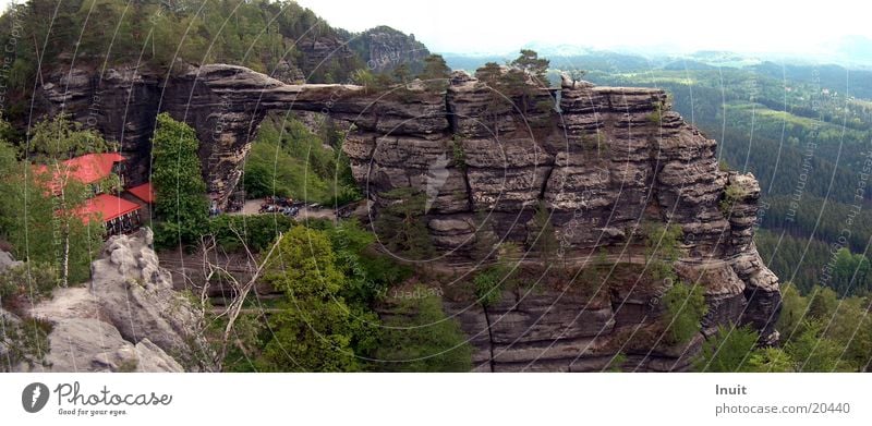 Prebischtor Tschechien Elbsandsteingebirge Felsentor Panorama (Aussicht) Berge u. Gebirge groß Panorama (Bildformat) Böhmische Schweiz Hrensko