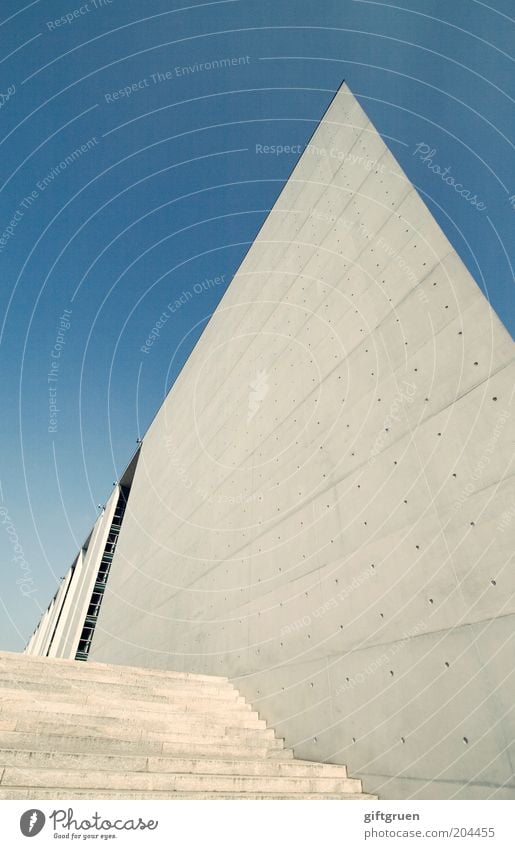 spitzenpolitik Stadt Hauptstadt Menschenleer Haus Bauwerk Gebäude Architektur Mauer Wand Treppe Fassade Sehenswürdigkeit modern blau Berlin Beton Betonwand