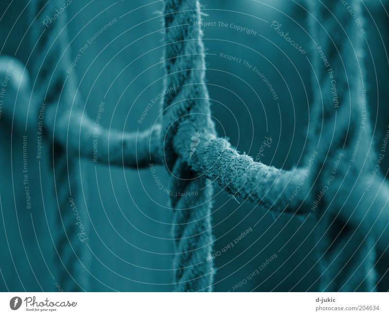 Letzte Rettung Seil kalt blau Stimmung Freizeit & Hobby Rankseilen Seil-Leiter Seilleitern Kletternetz Gedeckte Farben Außenaufnahme Menschenleer