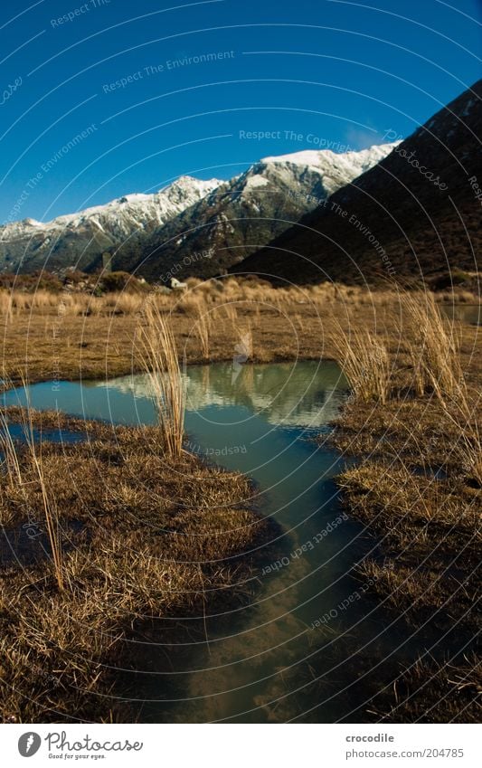 New Zealand 91 Umwelt Natur Landschaft Urelemente Himmel Schönes Wetter Alpen Berge u. Gebirge Gipfel Schneebedeckte Gipfel Insel Neuseeland außergewöhnlich