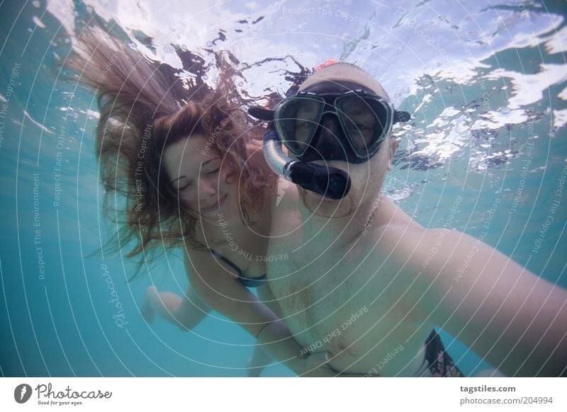 MY MERMAID & ME tauchen Lächeln wehen Haare & Frisuren Wasser Mann Frau Paar Schnorcheln Schnorchler Schwimmen & Baden Ferien & Urlaub & Reisen Zusammensein