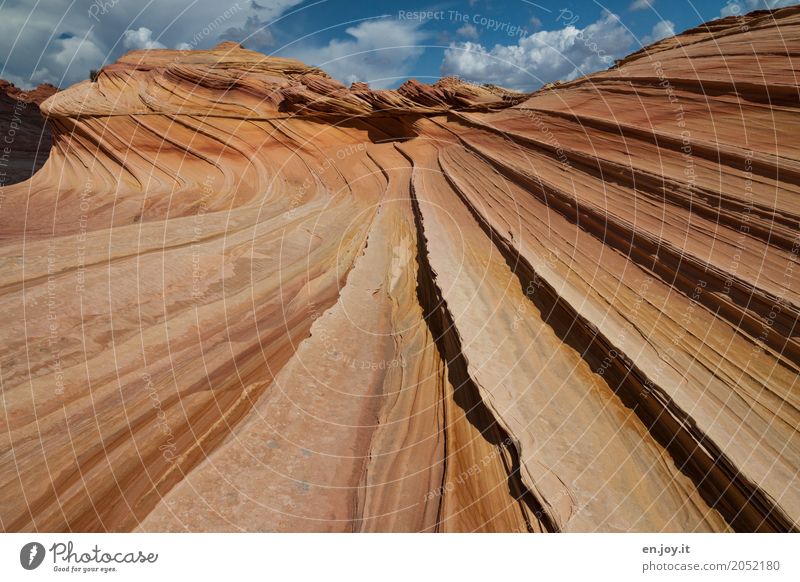 klare Kante Ferien & Urlaub & Reisen Natur Landschaft Himmel Wolken Klima Klimawandel Felsen außergewöhnlich fantastisch gigantisch gelb orange Abenteuer bizarr