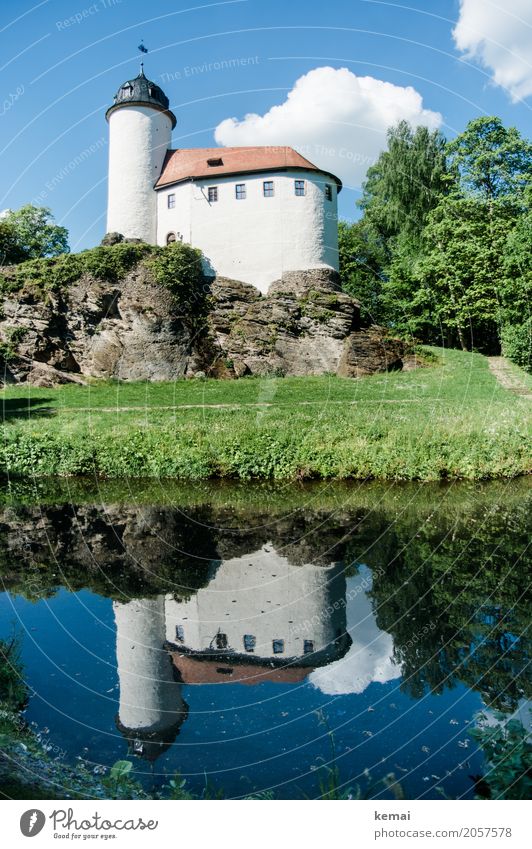 AST 10 | Wasserschloss ruhig Ausflug Städtereise Natur Landschaft Himmel Wolken Sommer Schönes Wetter Teich Chemnitz Burg oder Schloss Bauwerk Gebäude