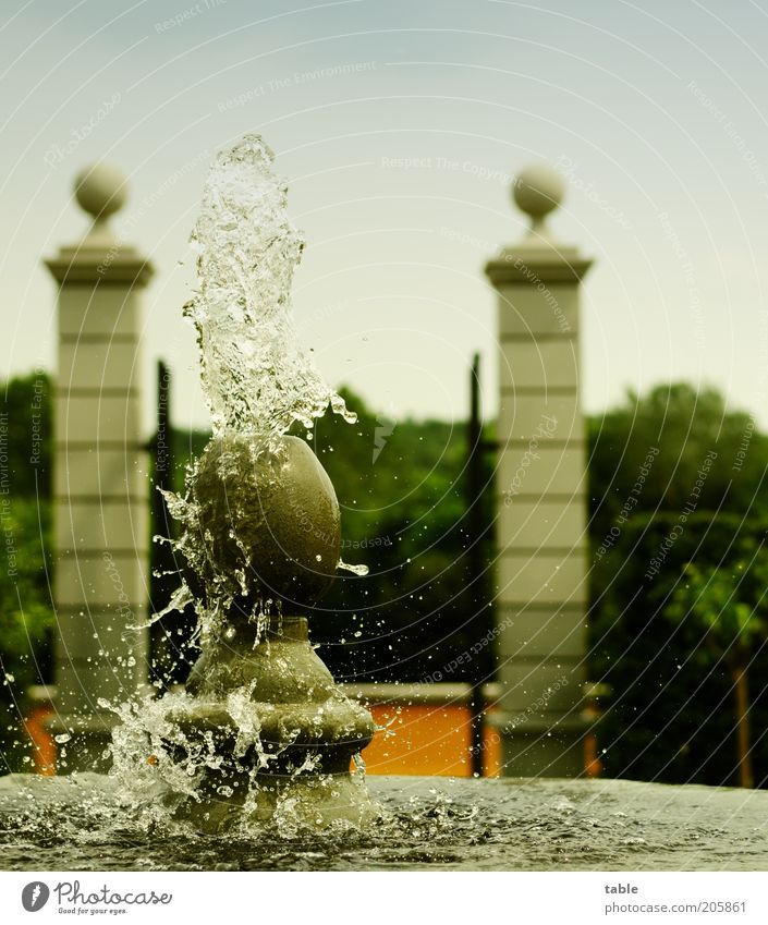 Erfrischung Lifestyle Ausflug Umwelt Schönes Wetter Park ästhetisch kalt Springbrunnen Wasser Wassertropfen spritzen Farbfoto Außenaufnahme Menschenleer