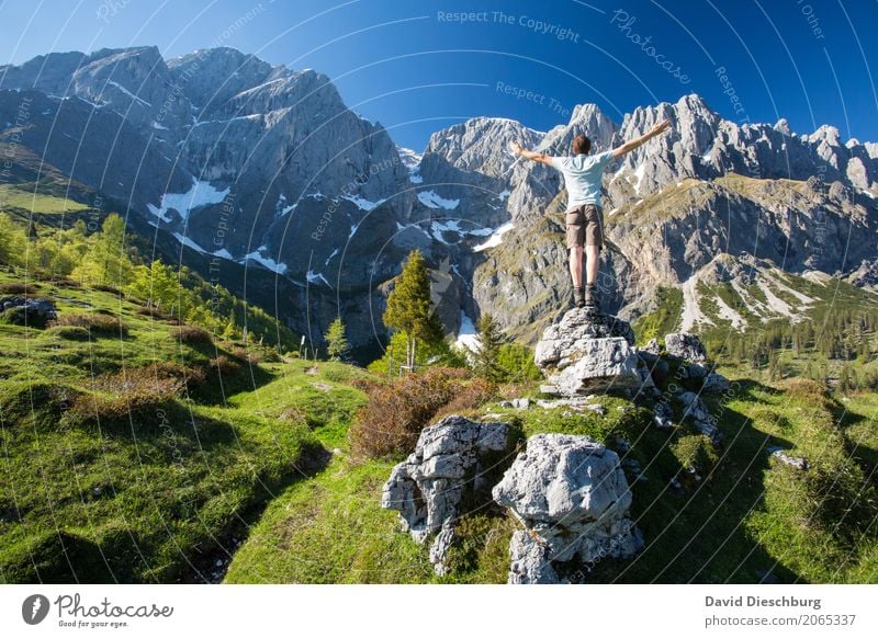 Kraft tanken Ferien & Urlaub & Reisen Ausflug Abenteuer Ferne Freiheit Expedition Sommer Sommerurlaub Berge u. Gebirge wandern maskulin Leben Körper 1 Mensch