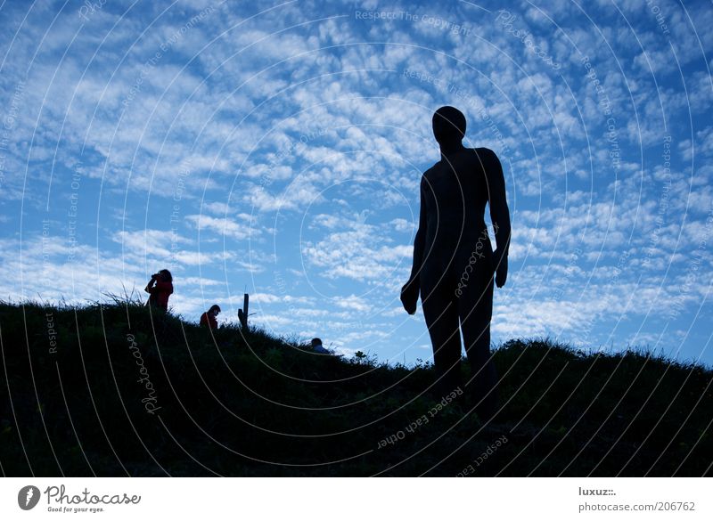 2039 Meter Freiheit Wissenschaften Kunst Skulptur Klima Klimawandel Zukunft Mensch Evolution bewegungslos bereit Perspektive Nacktscanner Erscheinung Silhouette