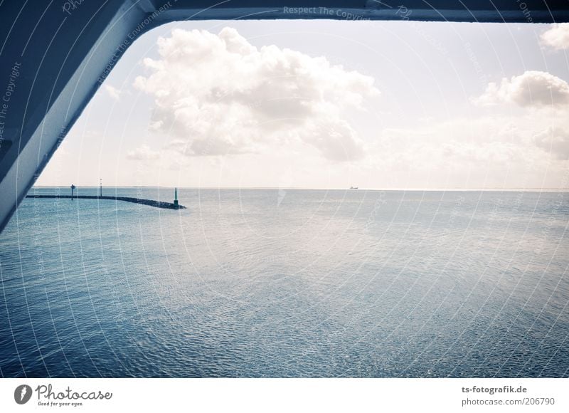 Seh-Fahrer Ferien & Urlaub & Reisen Tourismus Ferne Natur Urelemente Himmel Wolken Horizont Wetter Schönes Wetter Küste Nordsee Meer Nordseeküste Buhne Mole