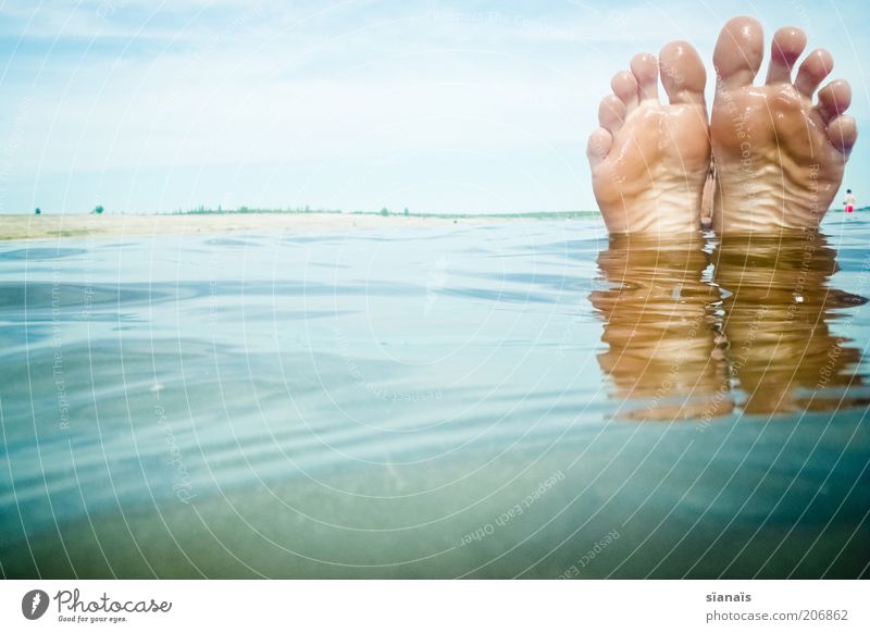 zehn Erholung Schwimmen & Baden Ferien & Urlaub & Reisen Freiheit Sommer Sommerurlaub Strand Mensch Fuß Wasser See Glück Brandenburg Baggersee Erfrischung