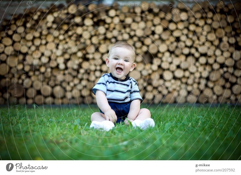 Sonnenschein Mensch maskulin Kind Baby Kindheit 1 0-12 Monate frech Fröhlichkeit Glück klein natürlich niedlich braun grün Gefühle Stimmung Freude Zufriedenheit