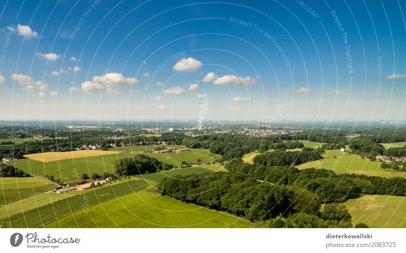 Bergisches Land Umwelt Natur Landschaft Himmel Sommer Schönes Wetter Feld Dorf Kleinstadt Stadt fliegen frei schön Glück Zufriedenheit Horizont Heimat