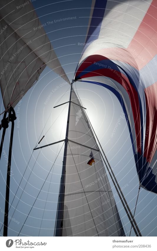 fly with the wind Abenteuer Ferne Freiheit Sommerurlaub Sonne Segeln Schifffahrt Bootsfahrt Sportboot Jacht Segelboot Segelschiff ästhetisch Farbfoto