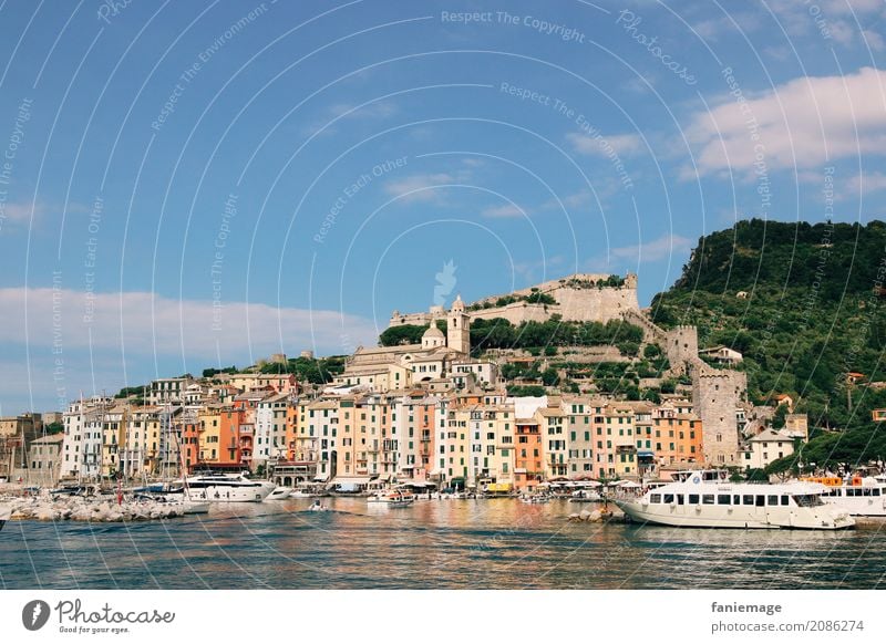 Cinque Terre XVI Dorf Fischerdorf Kleinstadt Hafenstadt Haus schön Portovenere Italien malerisch Reisefotografie Ferien & Urlaub & Reisen Sommer Italienisch