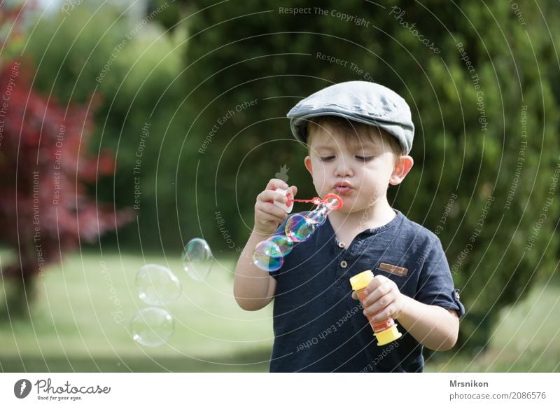 seifenblasen Kind Kleinkind Junge Frau Jugendliche Kindheit Leben 1 Mensch 1-3 Jahre Fröhlichkeit Seifenblase Kinderspiel Glück Blase Garten Sommer sommerlich