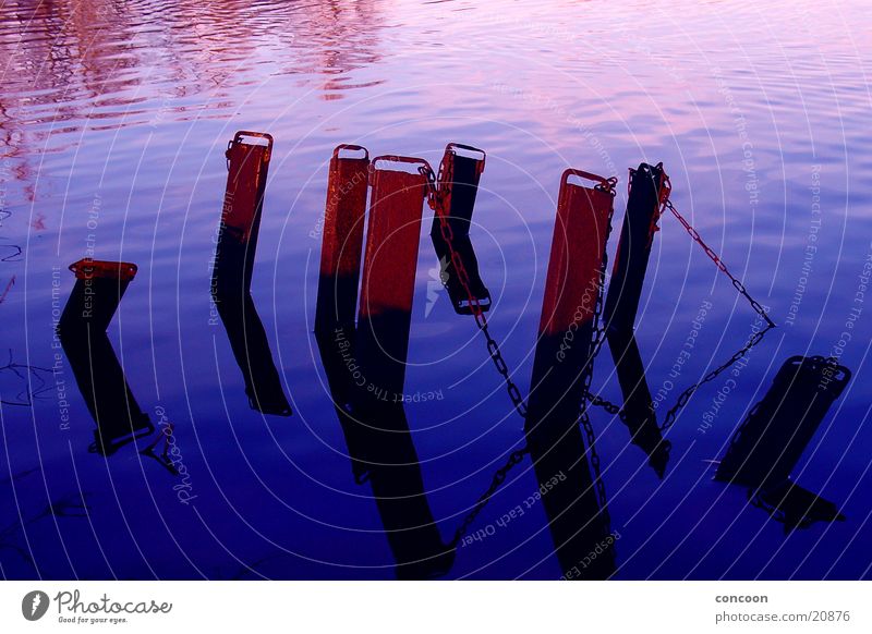 Atlantis Eisen See fluten Ilmenau Thüringen Industrie Metall Wasser Spieglung himmelblau / himmelgrau Sonnenuntergang