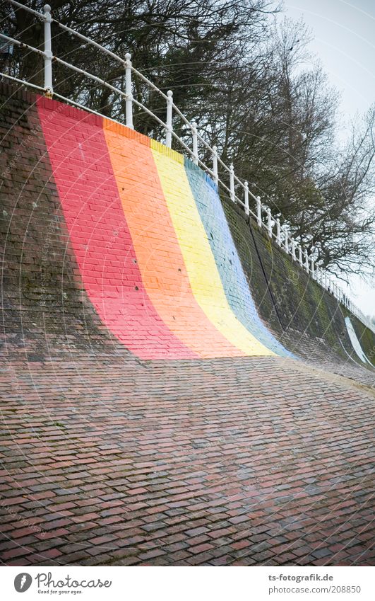 Küstenmalerei Ferien & Urlaub & Reisen Pflanze Baum Treppengeländer Befestigung Uferbefestigung Küstenschutz Nordseeküste Jadebusen Deich Dangast