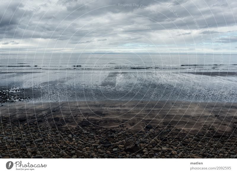 seaward Natur Landschaft Sand Luft Wasser Himmel Wolken Horizont Frühling Wetter schlechtes Wetter Wind Küste Strand Fjord Meer dunkel kalt blau braun grau weiß