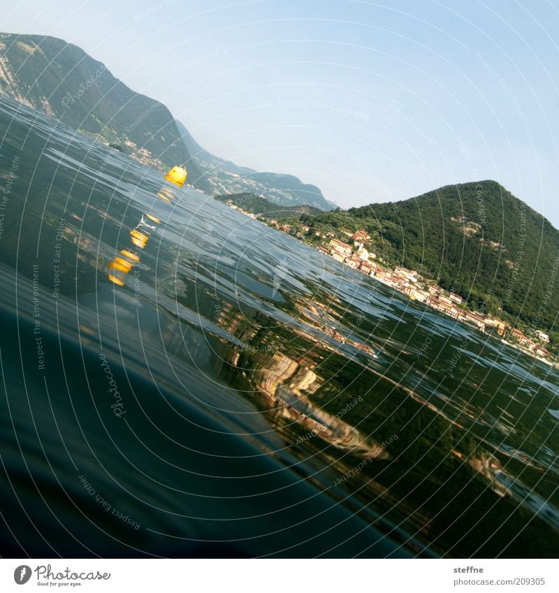 Atlantis Natur Landschaft Wolkenloser Himmel Schönes Wetter Seeufer Insel Italien schön Ferien & Urlaub & Reisen Boje untergehen Farbfoto mehrfarbig