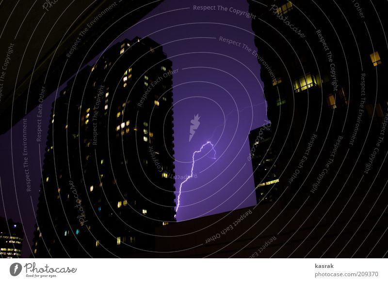 Blitze in der Stadt Umwelt Natur Landschaft Feuer Himmel Gewitterwolken Nachthimmel Sommer Wetter Schönes Wetter schlechtes Wetter Unwetter Toronto Kanada