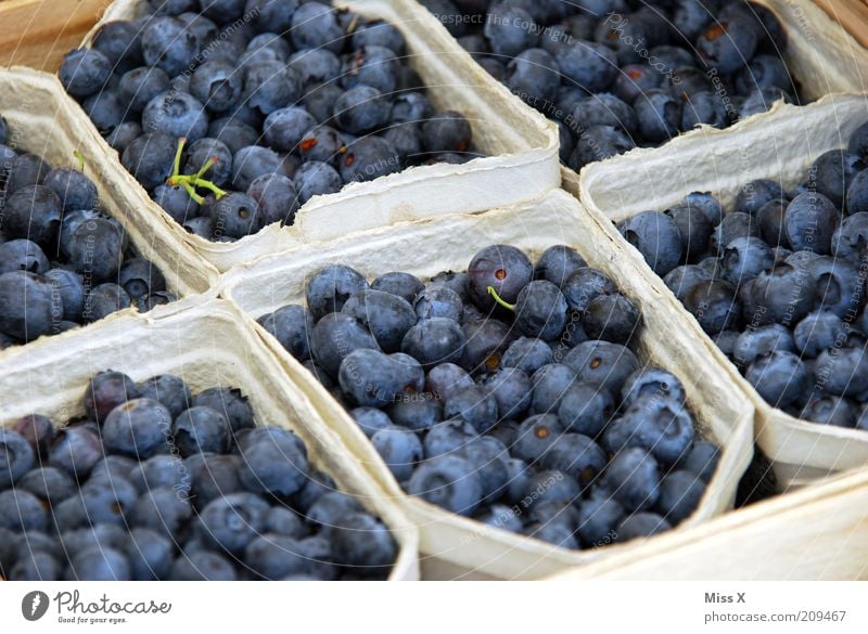 Blau blau blau sind alle meine Beeren Lebensmittel Frucht Ernährung Bioprodukte Vegetarische Ernährung klein lecker saftig süß Blaubeeren Wochenmarkt Farbfoto