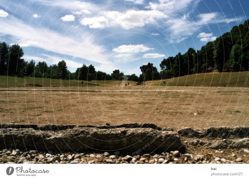 GreekOlympia Griechenland Stadion antik Ferien & Urlaub & Reisen Himmel Wolken Wolkenhimmel Panorama (Aussicht) Perspektive Platz historisch Ruine Archäologie