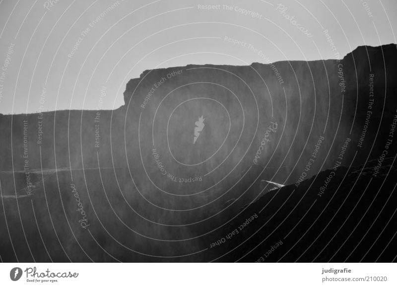 Island Umwelt Natur Landschaft Urelemente Wasser Klima Wetter Regen Felsen Berge u. Gebirge Schlucht Wasserfall Dettifoss außergewöhnlich dunkel kalt nass