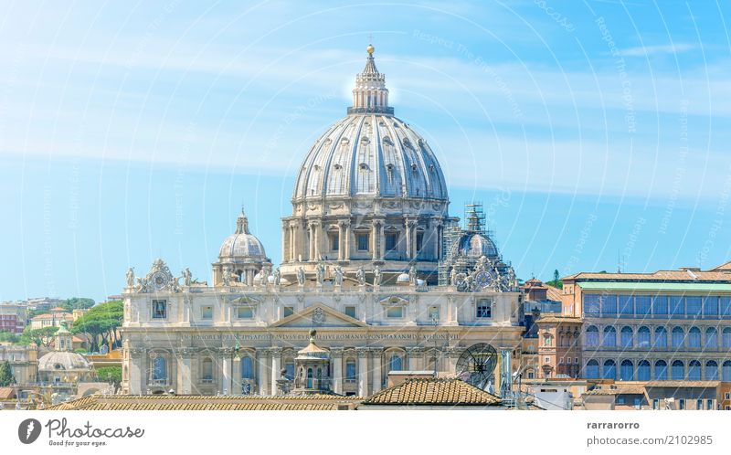 Vatikan und Basilika von St. Peter in Rom schön Ferien & Urlaub & Reisen Tourismus Himmel Stadt Kirche Brücke Gebäude Architektur Denkmal alt historisch weiß