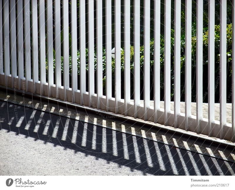 Ein Tor mit Licht und Schatten Metall fest Sicherheit Schutz Ordnungsliebe ästhetisch Stahl Metallzaun Rolltor eingeschlossen ausgeschlossen aussperren