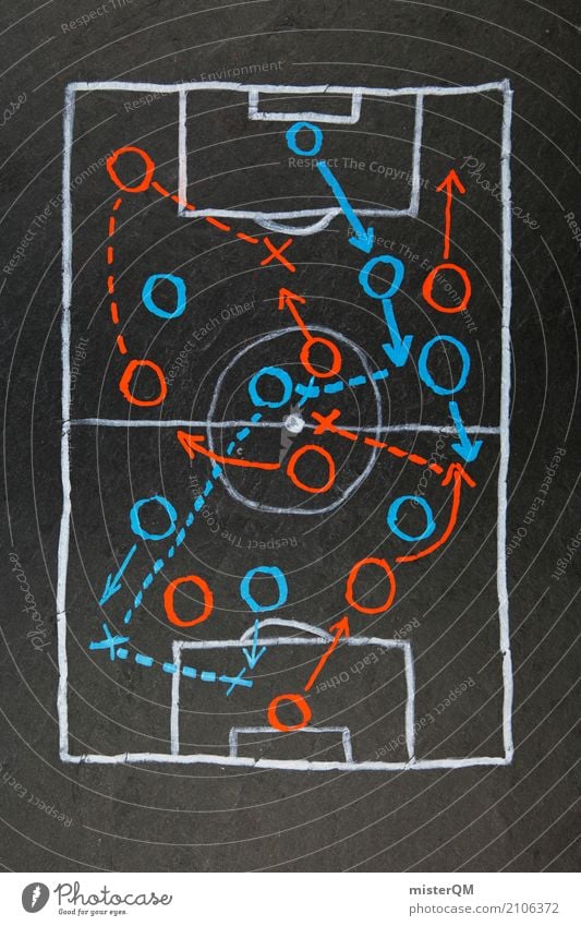 Kreidezeit? Taktik! Alles klar? Kunst Kunstwerk ästhetisch Fußball Fußballplatz Tischfußball Fußballtraining Sport-Training Plan Formation Weltmeisterschaft