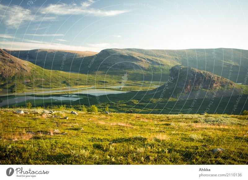 Rappadalen in schöner Sonnenuntergangsstimmung, Schweden Ferien & Urlaub & Reisen Abenteuer Ferne Freiheit Landschaft Urelemente Himmel Sonnenaufgang