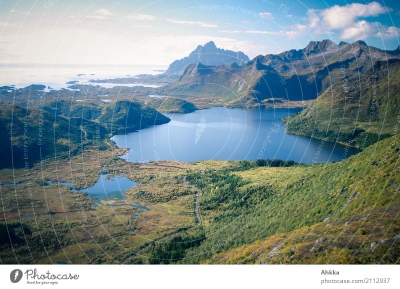 Bevor die Wolken kamen Ferien & Urlaub & Reisen Tourismus Abenteuer Ferne Freiheit Insel Landschaft Schönes Wetter Berge u. Gebirge Küste See Lofoten Svolvaer