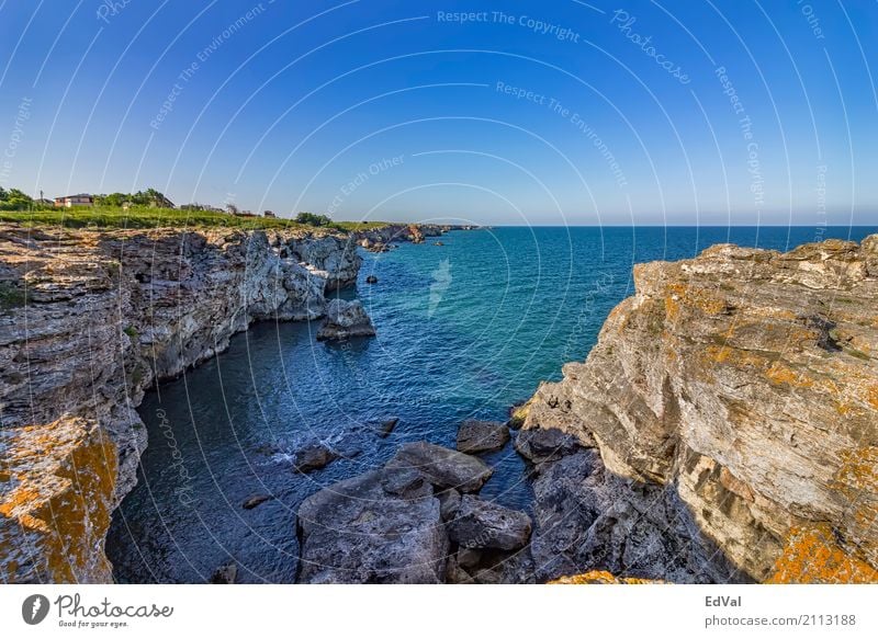 Kostenstelle Erholung Ferien & Urlaub & Reisen Sommer Meer Natur Landschaft Himmel Felsen Küste Stein blau Farbe Hintergrund wogen Bulgarien Höhle Klippe