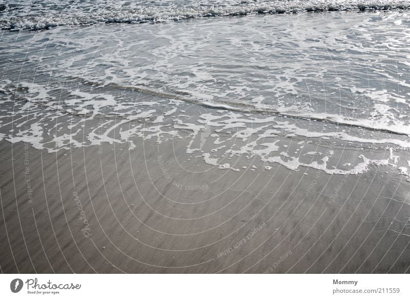 Die Flut Natur Sand Wasser Schönes Wetter Wellen Küste Strand Meer nass Farbfoto Außenaufnahme Tag Weitwinkel Sandstrand Menschenleer Detailaufnahme fließen