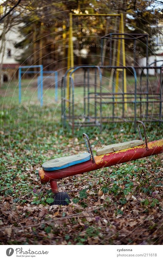 Niemand kommt Spielen Kindergarten Umwelt Natur Herbst Pflanze Einsamkeit Endzeitstimmung Erfahrung Leben stagnierend träumen Traurigkeit Verfall Vergangenheit