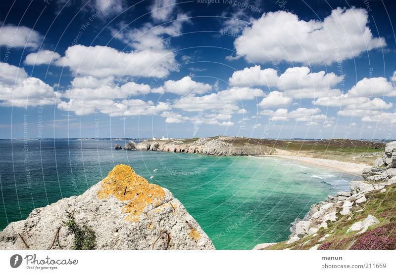 Bretagne VI, pierre jaune Ferien & Urlaub & Reisen Tourismus Ausflug Ferne Sommerurlaub Natur Landschaft Urelemente Horizont Schönes Wetter Felsen Küste Strand