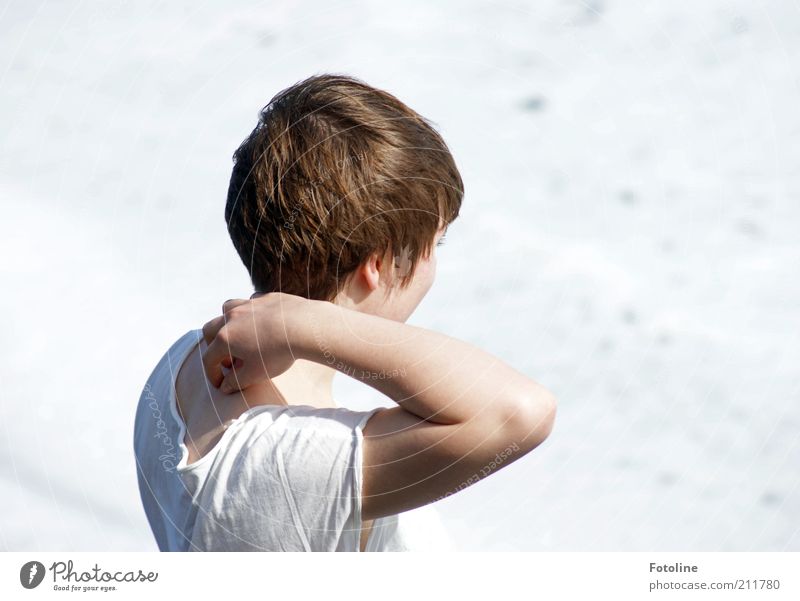 Es kitzelt! Mensch Junge Frau Jugendliche Erwachsene Leben Kopf Haare & Frisuren Arme Hand Finger 18-30 Jahre Wetter Schönes Wetter dünn schön Farbfoto