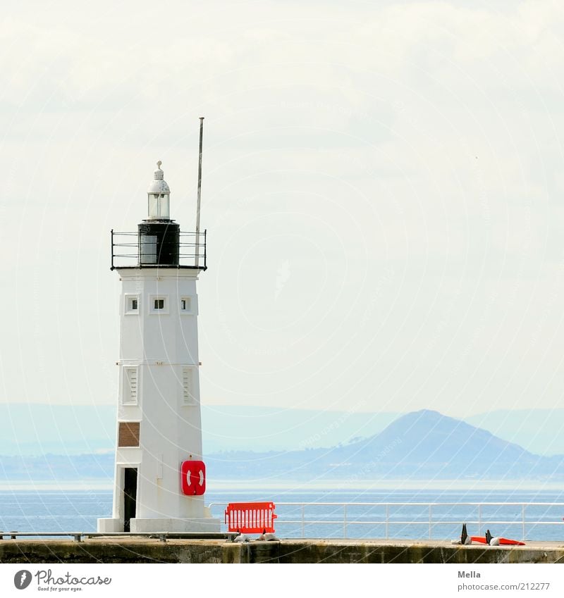 Es war ein schöner Tag, Ferien & Urlaub & Reisen Ausflug Ferne Sommer Sommerurlaub Meer Umwelt Landschaft Küste Insel Leuchtturm Bauwerk Gebäude hell blau weiß