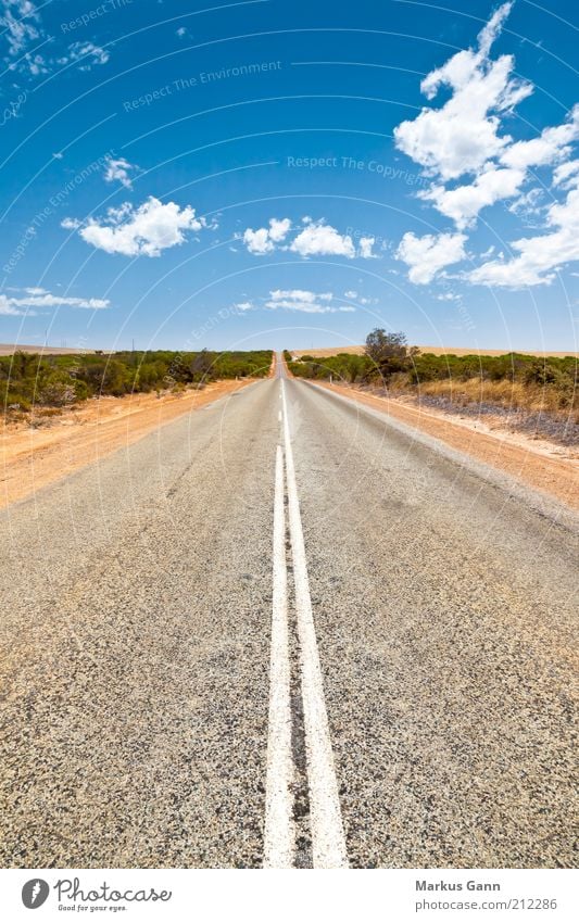 Straße Leben Ferien & Urlaub & Reisen Sommer Natur Landschaft Sand Himmel Wind Wüste Verkehr Verkehrswege Straßenverkehr Autofahren Autobahn Australien Teer