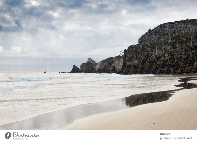 Toulinguet Ferien & Urlaub & Reisen Ferne Freiheit Umwelt Natur Landschaft Urelemente Sand Wolken Wetter Wind Küste Strand Bucht Riff Meer Bretagne Fernweh