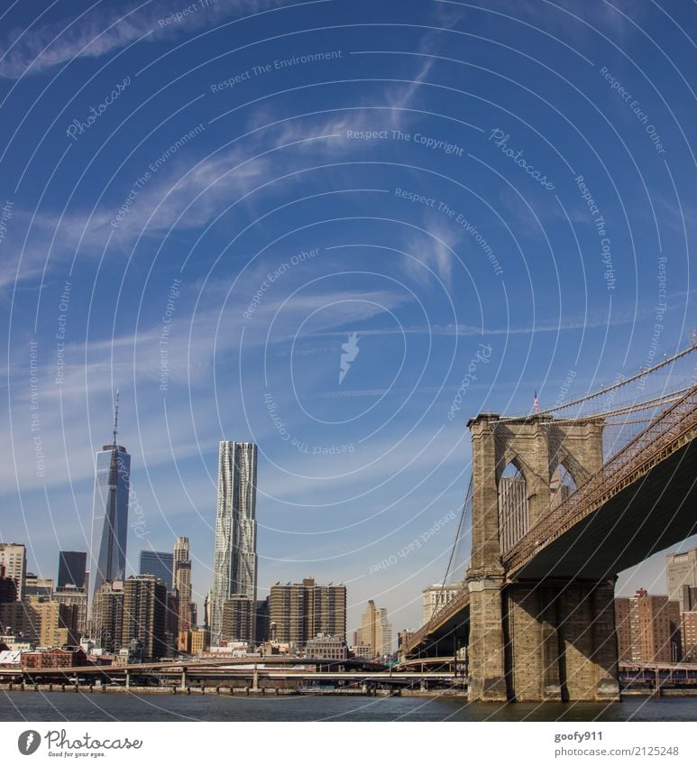 Alt und Neu Stil Design Ferien & Urlaub & Reisen Tourismus Ferne Sightseeing Städtereise New York City USA Stadt Skyline Hochhaus Brücke Gebäude Architektur