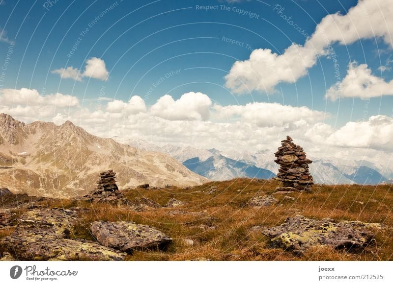 Gedanken Sammelstelle Natur Himmel Wolken Sonnenlicht Sommer Schönes Wetter Gras Alpen Berge u. Gebirge Ferien & Urlaub & Reisen Wege & Pfade Österreich