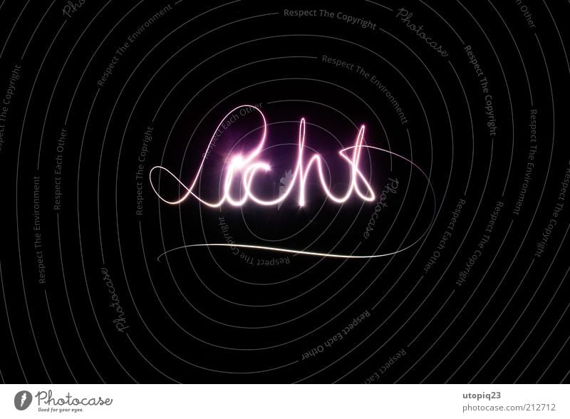 Typografie mit Licht gemalt Energiewirtschaft Sonnenenergie Energiekrise Umwelt Klimawandel Zeichen Schriftzeichen Graffiti Linie Bewegung leuchten ästhetisch