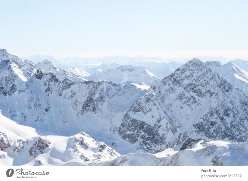 weiße welt Ferien & Urlaub & Reisen Ferne Freiheit Winter Schnee Winterurlaub Berge u. Gebirge Umwelt Landschaft Himmel Horizont Schönes Wetter Eis Frost Felsen