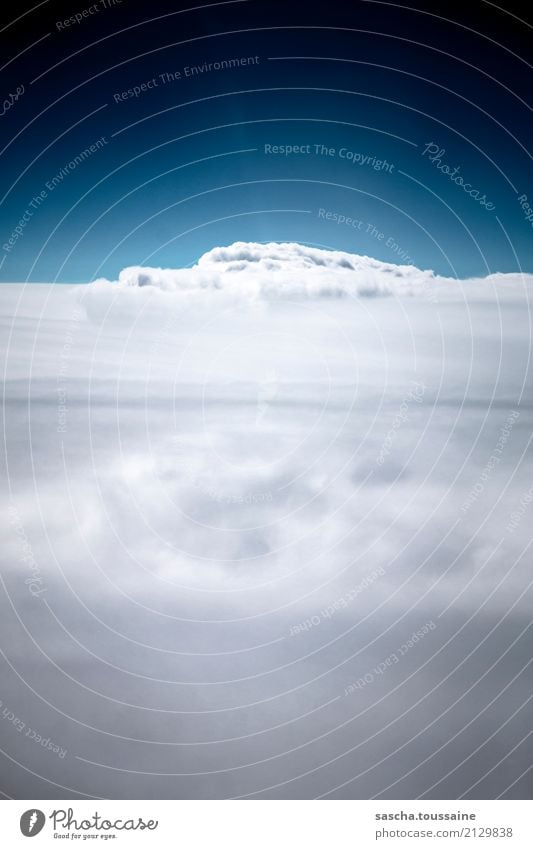 Wolkenberge Landschaft Urelemente Luft Himmel Hügel Berge u. Gebirge fliegen träumen ästhetisch einfach Ferne frei Unendlichkeit schön oben weich blau grau weiß