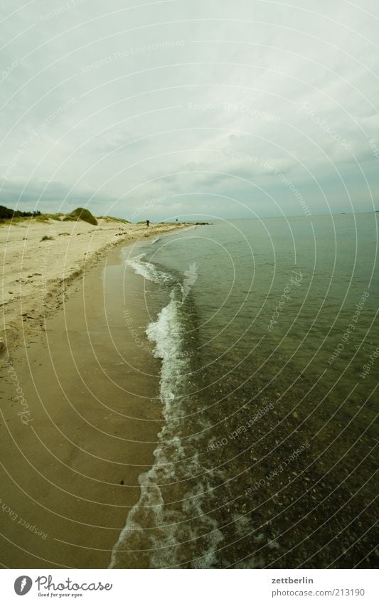 Thiessower Haken Ferien & Urlaub & Reisen Tourismus Strand Meer Umwelt Natur Horizont Wellen Küste Ostsee dunkel August mönchgut ostseeküste Rügen Ferne