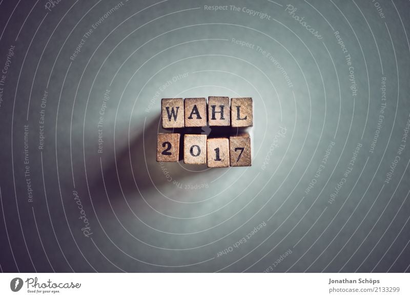 Wahl 2017 Medien Entschlossenheit Text Hintergrundbild wählen Wahlen Entscheidung unentschlossen Wahlkampf Typographie Schriftzeichen flach Papier Holz Stempel