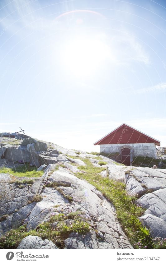 1. haus. Ferien & Urlaub & Reisen Tourismus Ausflug Sonne Häusliches Leben Wohnung Umwelt Natur Himmel Sonnenlicht Klima Wetter Schönes Wetter Gras Felsen