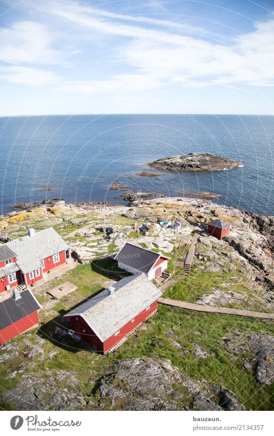 von oben. Ferien & Urlaub & Reisen Tourismus Ausflug Abenteuer Ferne Freiheit Sommer Meer Häusliches Leben Haus Umwelt Natur Landschaft Wasser Himmel Klima