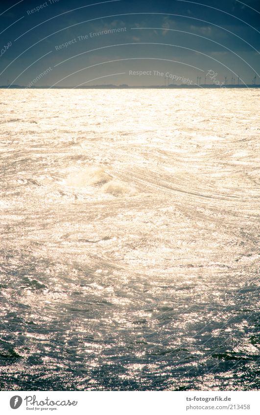 Nordsee ist Leuchtsee Ferien & Urlaub & Reisen Ferne Freiheit Sommerurlaub Meer Wellen Umwelt Natur Urelemente Wasser Himmel Wolken Horizont Klima Wetter Wind