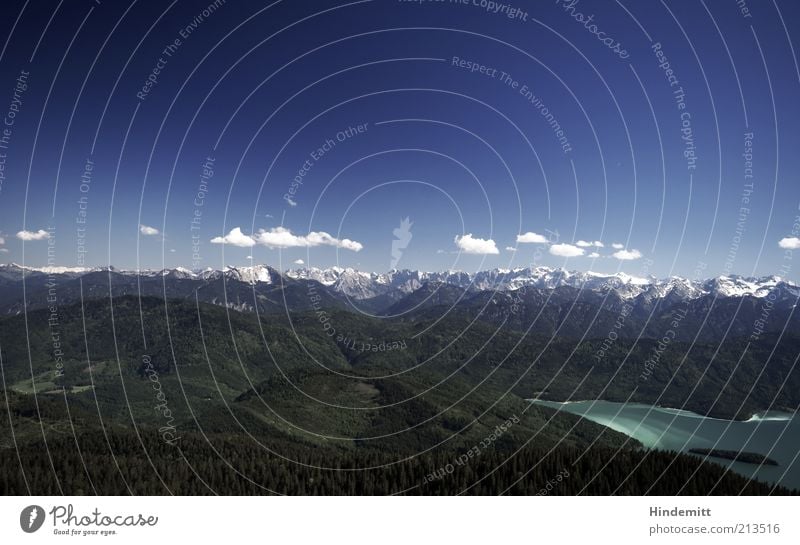 Walchensehen Klettern Bergsteigen Umwelt Natur Landschaft Himmel Wolken Sommer Hügel Felsen Alpen Berge u. Gebirge See Walchensee Erholung genießen Blick