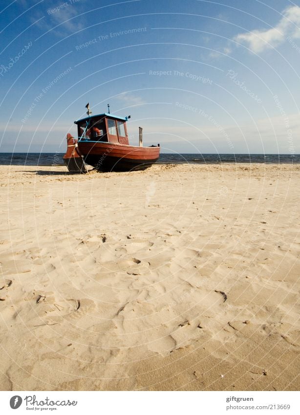 fischers fritze fischt frische fische Fischereiwirtschaft Umwelt Landschaft Urelemente Sand Wasser Himmel Wolken Wellen Küste Ostsee Meer Schifffahrt Bootsfahrt